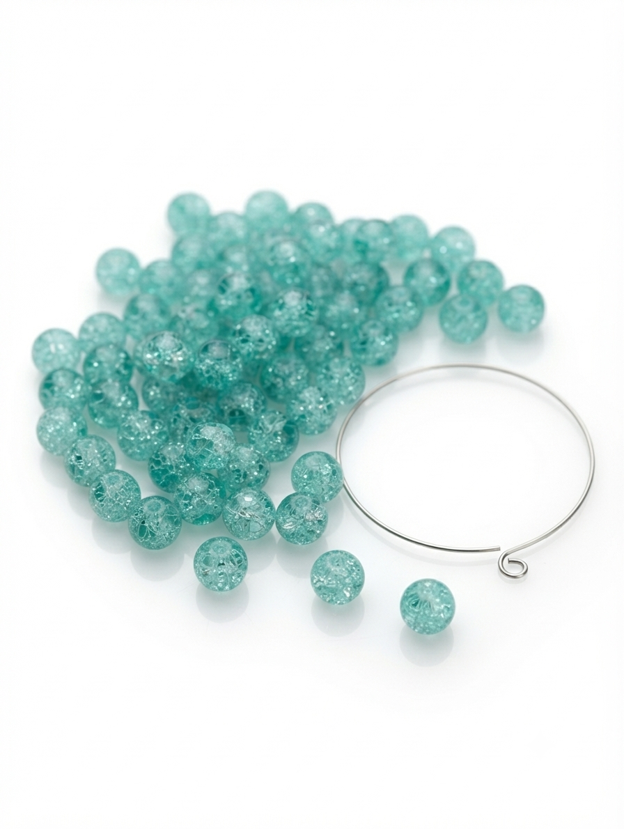 Crackle  Glass Beads, 8mm Beads, For Making Jewellery & DIY