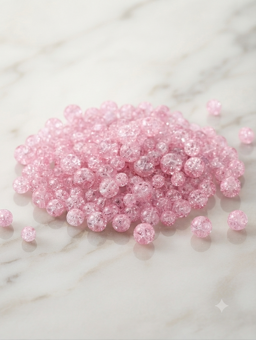 Crackle Double Color  Glass Beads, 8mm Round, 500 Pieces, for DIY