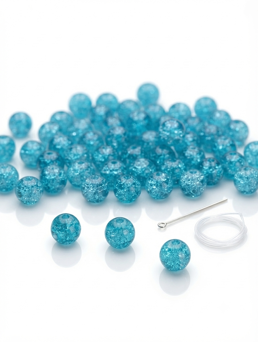 Crackle  Glass Beads, 8mm Beads, For Making Jewellery & DIY