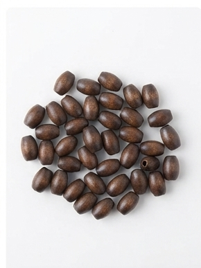 Brown Wood Beads  Oval Wooden Prayer Beads for Five Decade Rosary 9x6mm