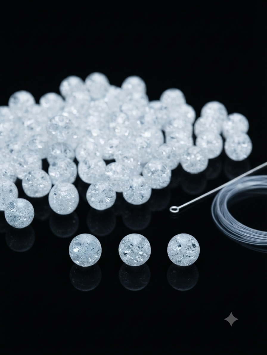 Crackle  Glass Beads, 8mm Beads, For Making Jewellery & DIY