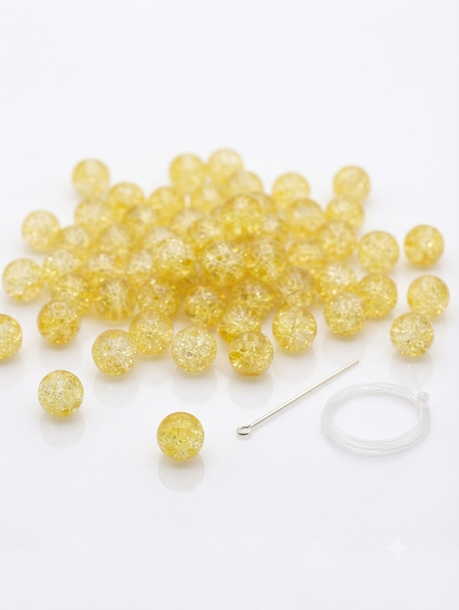 Crackle  Glass Beads, 8mm Beads, For Making Jewellery & DIY