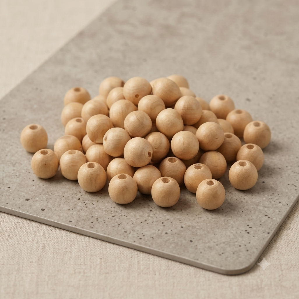 ROUND WOOD BEADS || 11mm || Unfinished Wooden Bead