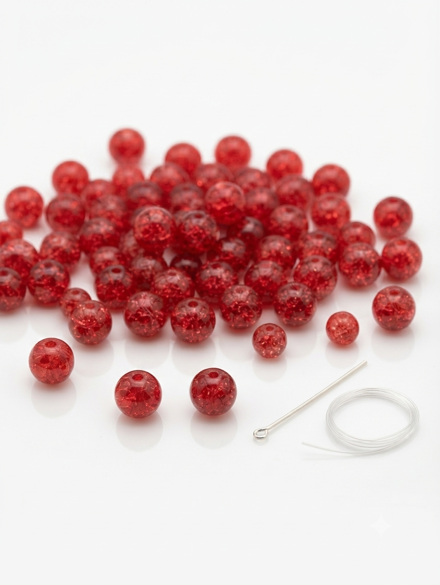 Crackle  Glass Beads, 8mm Beads, For Making Jewellery & DIY
