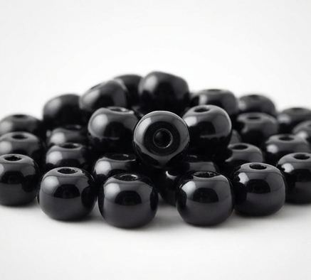 Black  Round Bone Beads|8mm Bone Bead for Making  jewellerey & Craft